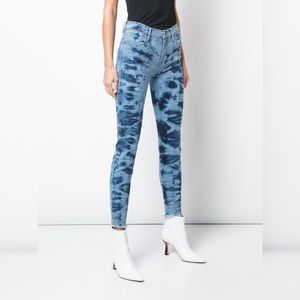 FRAME | Tie Dye Le High Skinny Raw Edge